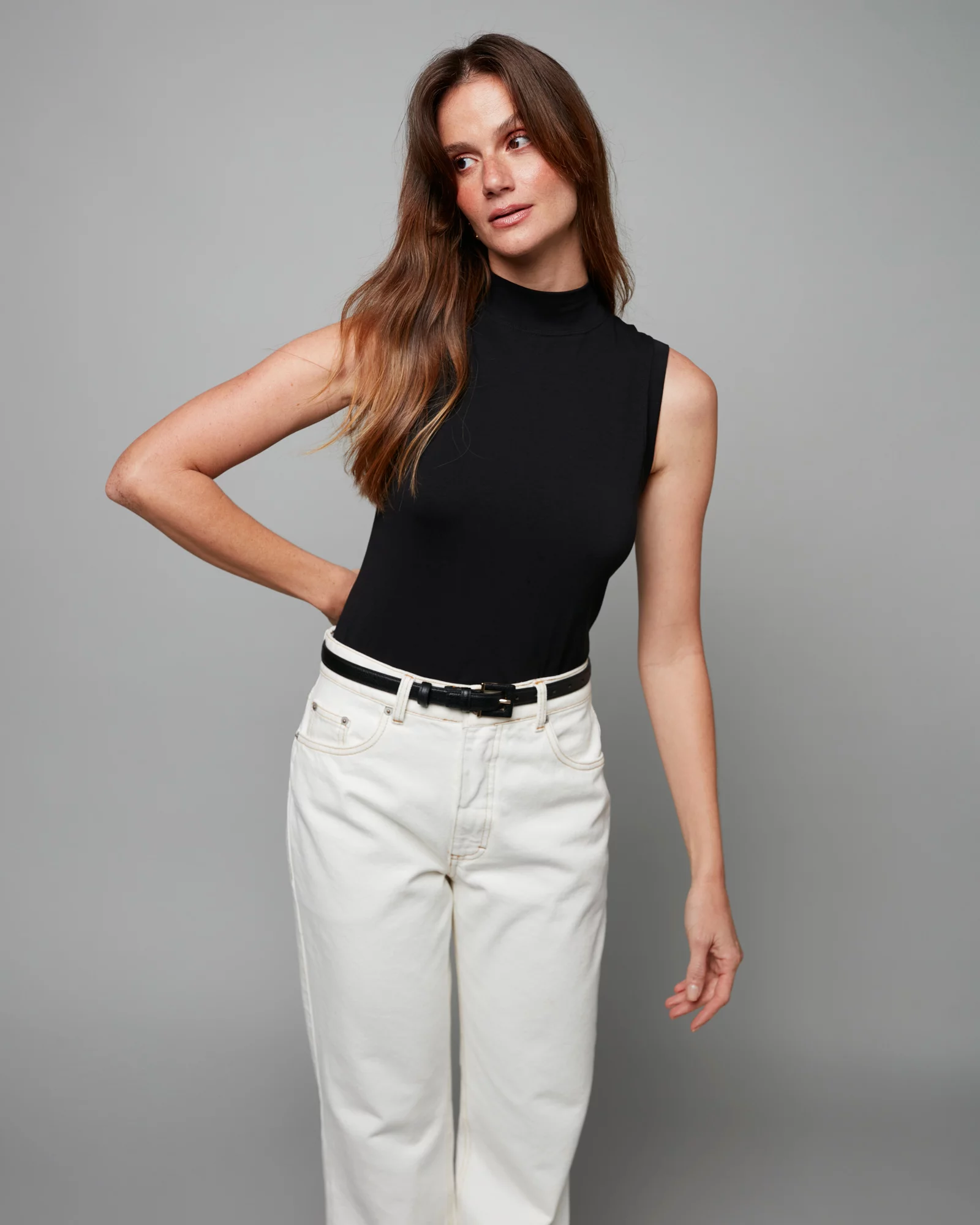 Camisa Cropped Todo Dia Manga Longa Gola Alta Camys